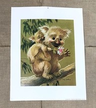 Vintage Suzys Zoo Suzy Spafford Koala Bear Print Mother And Child Kitsch 1971 - £14.05 GBP