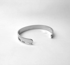 Greek-inspired Stainless Steel Cuff Bracelet for Women, Minimalist Silver Bangle - £15.14 GBP