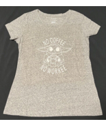 Rachel Zoe Dark Gray V Neck No Coffee No Workee Graphic Tee Size Medium ... - $14.00 CAD