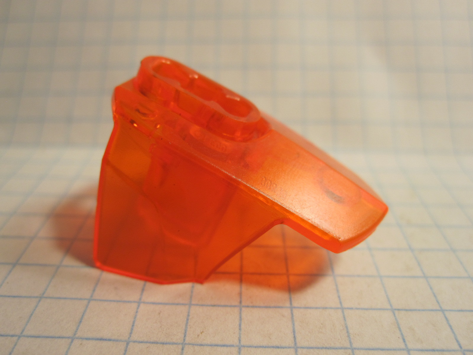 Lego Hero Factory part #90640: Trans-Neon Orange- Armor w/ Socket, size 4 - £0.18 GBP