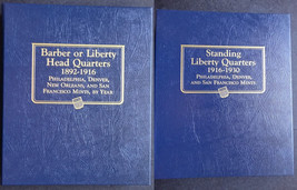 Set of 2 Whitman Barber Liberty Head Quarter 1892-1930 P,D & SF Coin Album Book - £51.73 GBP