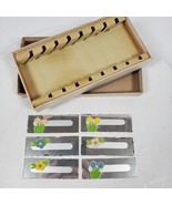 Vintage 1950 Six Glass Place Cards Floral Party Vintage in Box - $33.00