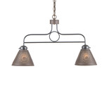 WROUGHT IRON BAR LIGHT PUNCHED TIN SHADES Rustic Country Island Kitchen  - $213.95