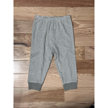 Burts Bees Pull On Pants Unisex Gray Striped 100% Cotton Elastic Waist New - £5.37 GBP