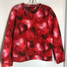 Red Valentino Hearts Graphic Print Hearts Sweatshirt Knit Top Stretch - £118.41 GBP