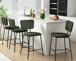 Counter Height Barstools Set Of 4 - Upholstered Boucle Bar Stools With B... - £260.86 GBP