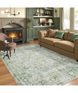 5&#39;x7&#39; Large Area Rug Washable Green Non Slip Ultra-Thin Stain Resistant ... - €50,80 EUR