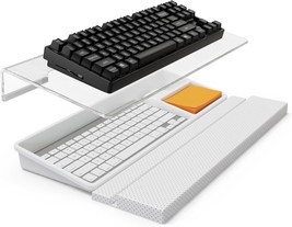 Tilt Adjustable Keyboard Stand - Keyboard Wrist Rest with Storage Tray,1... - £10.65 GBP