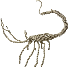 Large 9" Twisted Metal Art Sculpture Scorpion White Hand Made Twisted Metal Art image 5