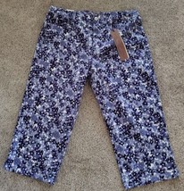 Hannah Womens Denim Sz 16 Capris Blue Floral Design Tummy Control NWT MS... - £13.18 GBP