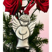 Vintage Pewter Angel Christmas Tree Ornament - $15.97