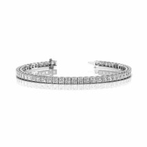 6 CT Princesse Simulé Diamant 14K Plaqué or Blanc Argent Tennis Bracelet, 17.8cm - £123.69 GBP