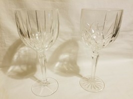 2 Pcs Waterford Marquis 1 Brookside Wine Glasses All Purpose Goblets 8.5&quot; - $24.75