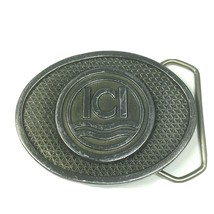 Men&#39;s Belt Buckle ICI Logo Imperial Chemical Co George McWeeney  Vintage 90s - £26.75 GBP