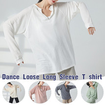 Dance Loose Long Sleeve T-shirt Versatile Tops Modern Dance Students Daily Wear - £14.50 GBP