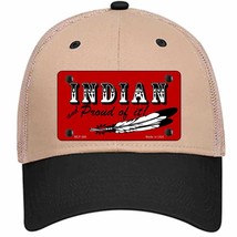 Indian And Proud Novelty Khaki Mesh License Plate Hat - $28.99