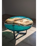 HANDI STONE Epoxy Round Table (Top and Base Both) Natural Wood Table, Wooden Off - $500.00
