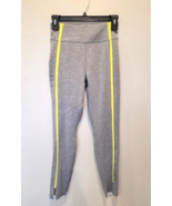 Zyia Active Womens Gym Yoga Cropped Leggings Gray 4 Stretch Neon Side St... - $233.78 MXN