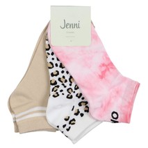 Jenni Women&#39;s 3 Pack No-Show Socks Animal Tie Dye, Shoe Size 5-9 &amp; Sock SZ 9-11 - £5.41 GBP