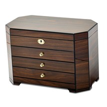 Walnut Wood Locking Jewelry Box - $379.99