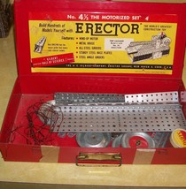 1954 Erector Set Metal Construction Building Vtg Toy Mid Cent Modern Americana - £25.55 GBP