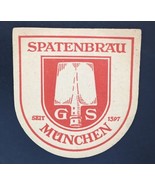 Spatenbräu München Vintage German Beer Coaster Red - $10.00