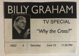Billy Graham Why The Cross Tv Guide Print Ad TPA8 - £4.64 GBP
