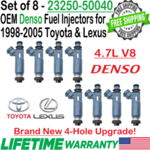 NEW OEM x8 Denso 4Hole Upgrade Fuel Injectors For 1998-04 Toyota Land Cruiser V8 - £488.45 GBP