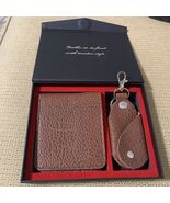Men’s wallet bifold With Key Chain Gift Pack Top Grain Cow Leather - $18.33