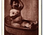 A Young Sailor Baby in Washtub Engraving 1910 Sheahan DB Postcard Q19 - $3.51