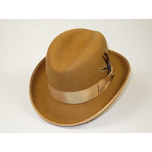 Men Bruno Capelo Dress Hat Australian Wool Homburg Godfather GF103 Camel Tan image 2