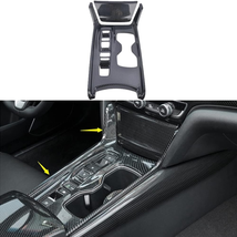 2PCS ABS Carbon Fiber Style Gear Shift Panel Cover Water Cup Holder Cover - £100.95 GBP