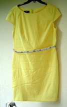 Nwt Agb Yellow Career Belted Sheath Dress Size 18 $78 - £27.96 GBP