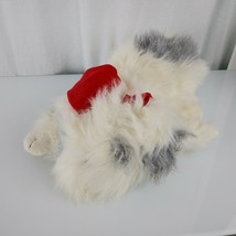 TL Toys Shaggy SheepDog Dog 23” Furry Plush White Gray Stuffed Xmas Hat - £35.60 GBP