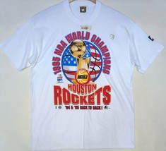 Houston Rockets Xl Starter T-Shirt Stained 1995 Nba Champs Back To Back Vtg Nos - £25.68 GBP