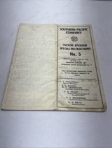 Vintage Southern Pacific Company Tucson Division Special Instructions 5 ... - $18.80