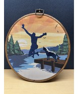 Ashland Lake Sunrise Embroidered Artwork In Plastic Hoop Frame. - $19.80