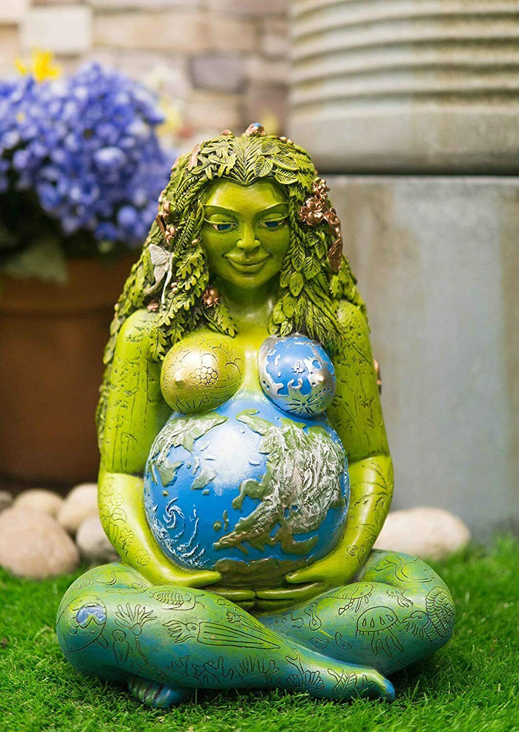 Ebros Gift Millennial Gaia Earth Mother Goddess Figurine 14" Tall by Oberon Zell - £103.90 GBP