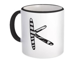 Monogram Letter K : Gift Mug Zebra Letter Initial ABC Animal Print Gift - $15.90