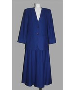 VTG Pendleton Cobalt Blue Lined Blazer Jacket Flare Skirt Wool Suit Wm&#39;s... - $65.63 CAD