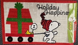 Accent Bath RUG(nonskid)(17&quot;x28&quot;)CHRISTMAS,PEANUTS,SNOOPY Dog,Holiday Happiness - £14.07 GBP