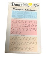 Vintage Butterick Monograms to Embroidery Pattern No. 3970 One Size uncu... - $10.67