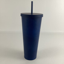 Starbucks Venti Cold Cup Tumbler 24 Ounce Screw Top Lid Straw Blue Matte... - $29.65