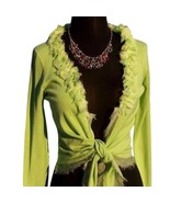 Cache Apple Green Embellished Hidden Bead Rhinestone Shrug Wrap Top New ... - $161.38 CAD