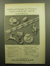 1960 J.E. Caldwell Jewelry Ad - Lighthearted designs for Christmas Gold Jewelry  - £11.98 GBP