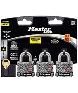 Master Lock Padlock 1 9/16&#39;&#39; Pin Tumbler Keyed Dual Ball Bearing 3Pk - $754.89 MXN