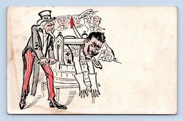 WWI Patriottico Uncle Sam Rnging Fuori Kaiser Unp Non Usato Fumetto DB Cartolina - £30.37 GBP