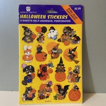 Vintage American Greetings Animals Costumes Pumpkins Halloween Stickers 8 Sheets - £31.96 GBP