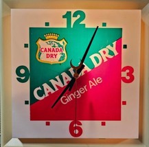 VINTAGE Canada Dry Ginger Ale Lighted Clock, 18&quot; x 18&quot; - £104.38 GBP
