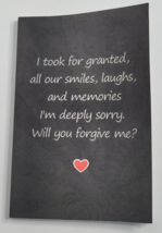 Will You Forgive Me? I&#39;m Sorry Gift Blank Lined Composition Notebook Journal New - £7.82 GBP